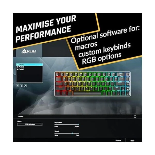 KLIM Teclado mecánico inalámbrico Shift 60 nuevo 2022_4