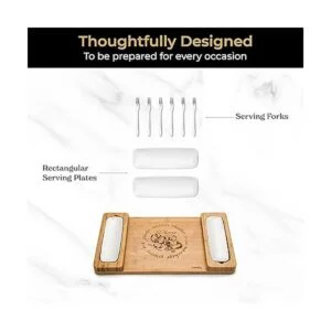 SMIRLY Juego de tablas de queso de bambú juego de tablas_4