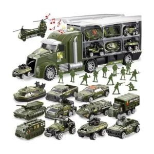 JOYIN Conjunto de 25 juguetes en 1 camiones militares_1