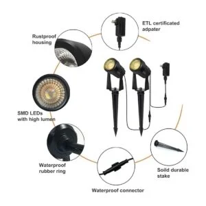 SUNTHIN Iluminación de paisaje al aire libre kit de focos_2