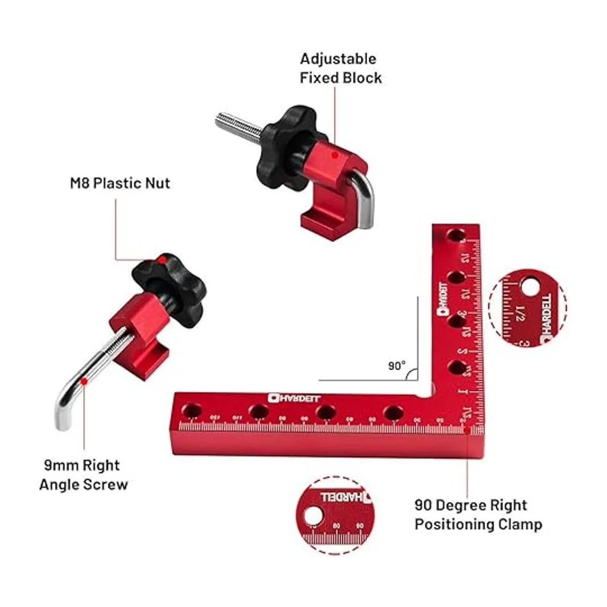HARDELL Abrazaderas cuadradas de posicionamiento de 90_3