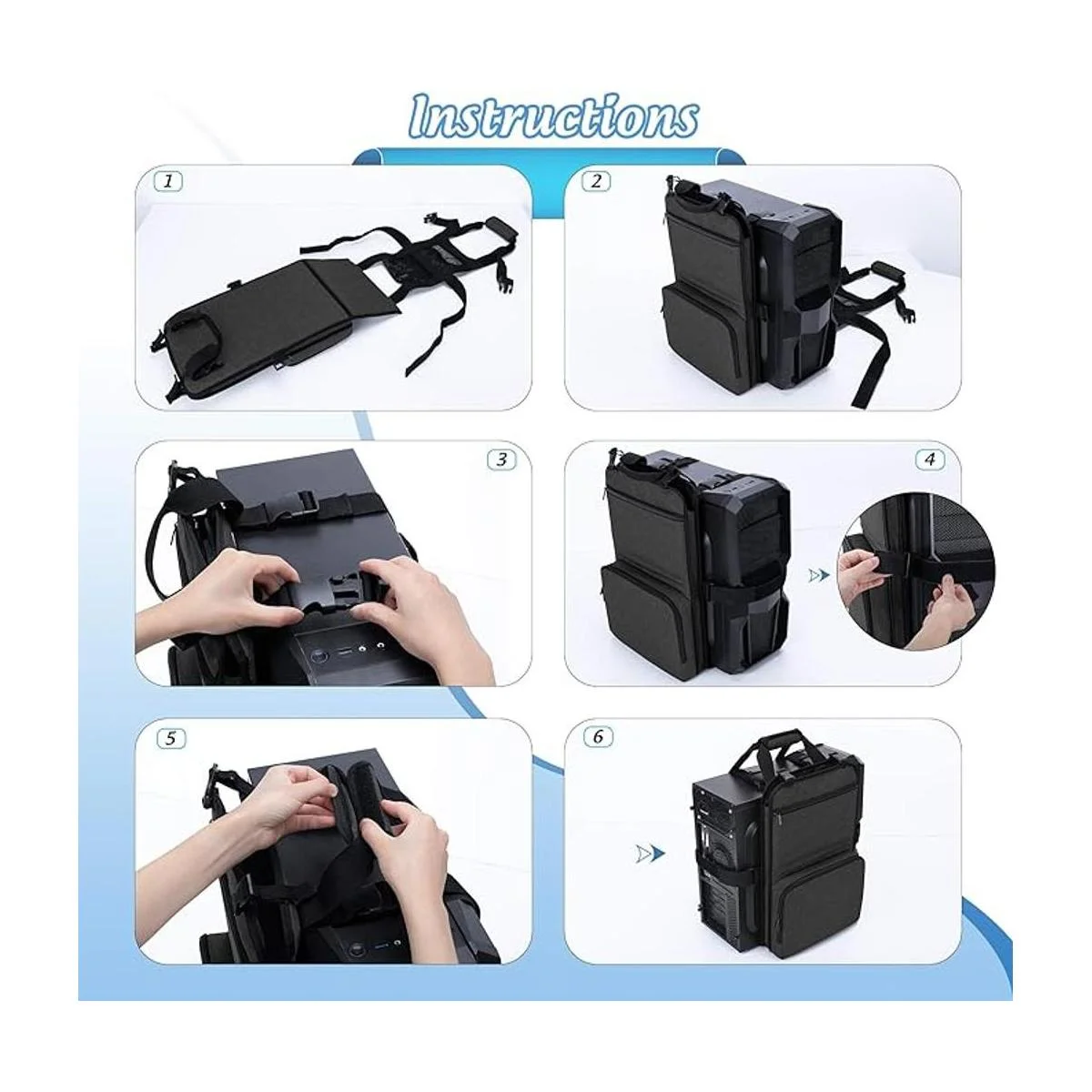 Trunab Correa de transporte de torre de PC con asa_5