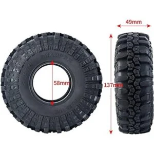 RCLIONS 4 neumáticos de rueda de goma RC de 2.2 pulgadas_3