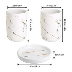 Qulable Juego completo de accesorios de baño color crema_4