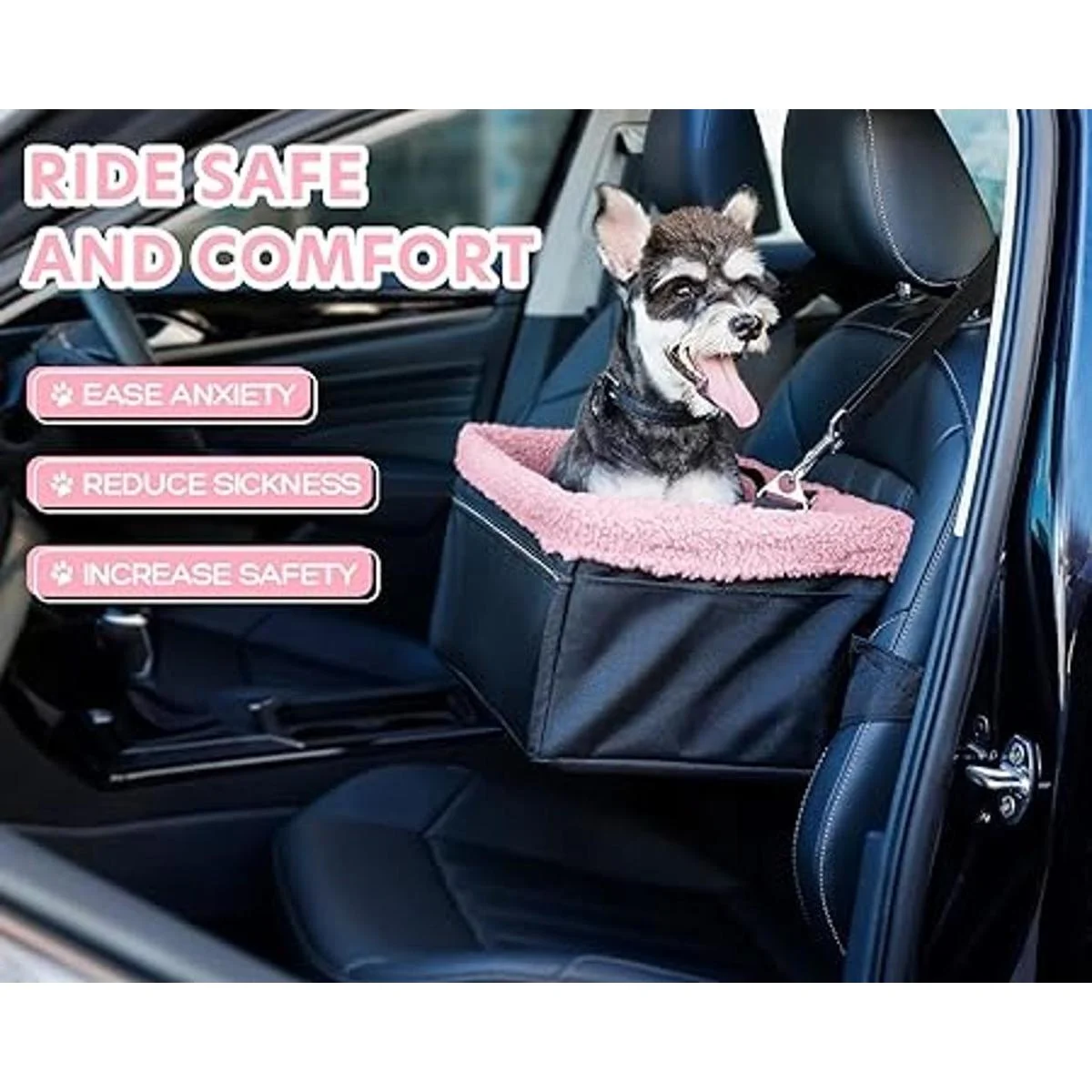NOVOLAB Asiento de coche para cachorros mejorado de lujo_4