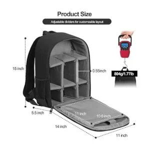 EMART Mochila de cámara con compartimento extraíble bolsa_3