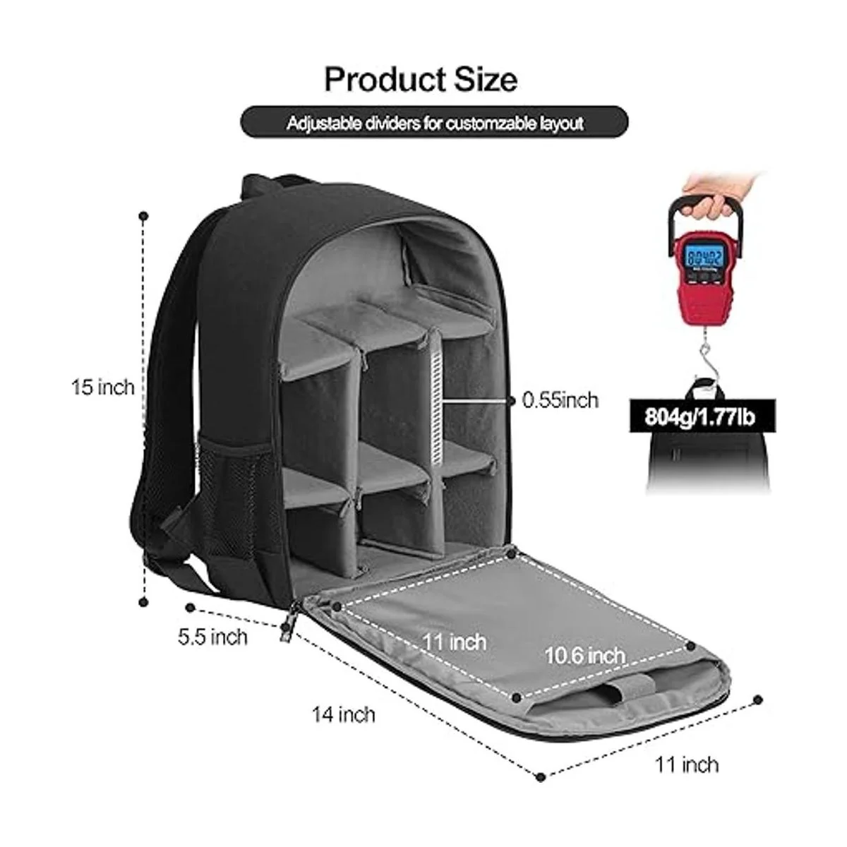 EMART Mochila de cámara con compartimento extraíble bolsa_3