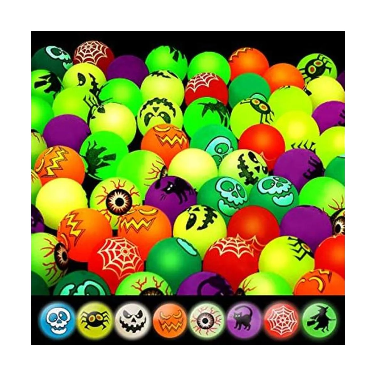 40 bolas que rebotan que brillan en la oscuridad 8_1
