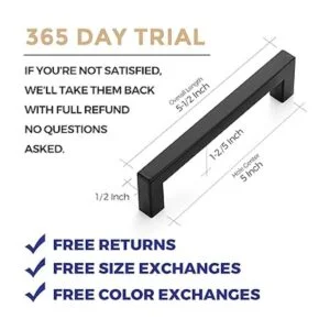 Ravinte Tiradores de gabinete negros de 5 pulgadas_3