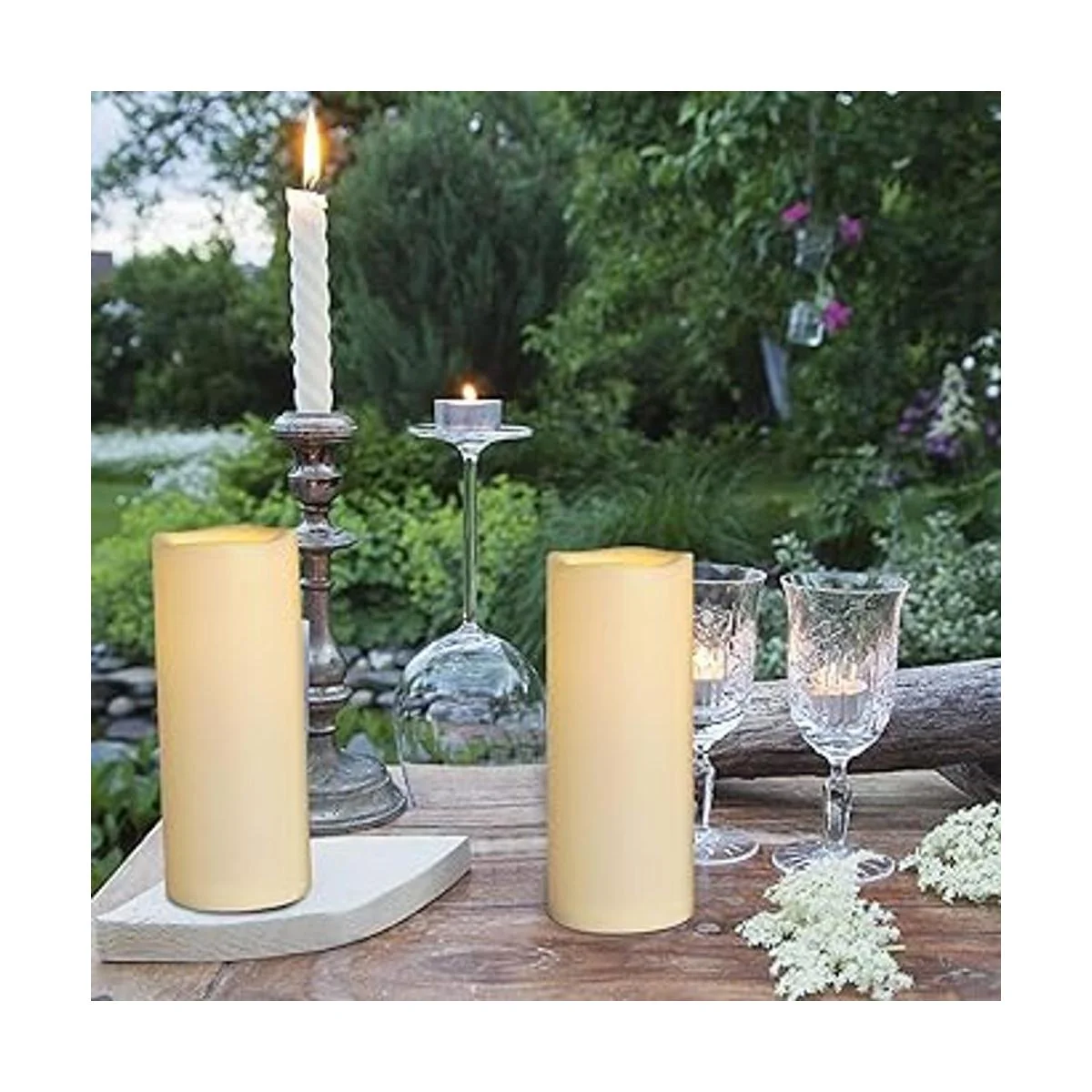 Velas grandes sin llama de 4 x 10 pulgadas impermeables_6