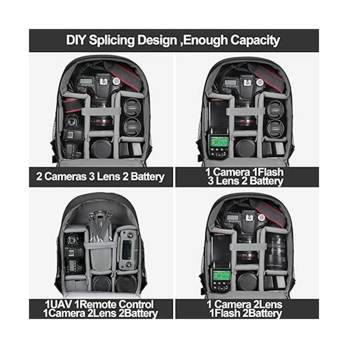 EMART Mochila de cámara con compartimento extraíble bolsa_2