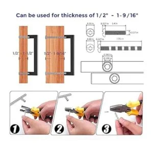 Ravinte Tiradores de gabinete negros de 5 pulgadas_4