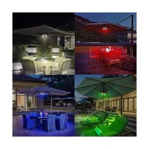 BiGMONAT Lámpara de paraguas para patio funciona con_4