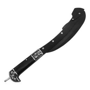 Malezadora plegable de hoz negra con borde afilado_4