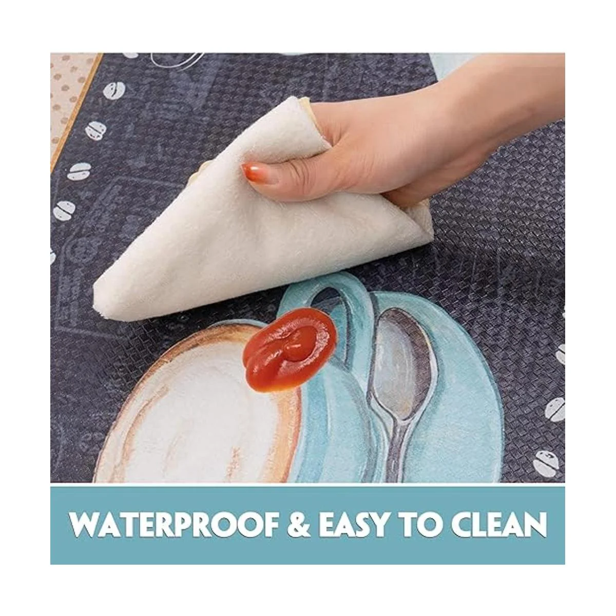 ROSMARUS Juego de alfombras de cocina con temática de_7