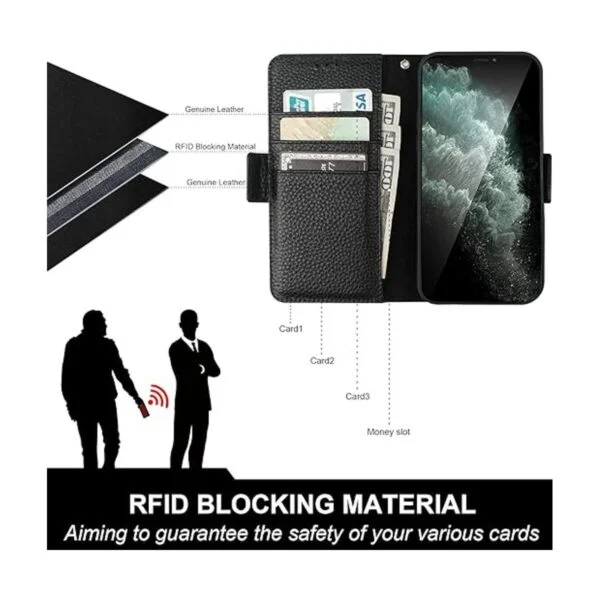 Bocasal Funda tipo cartera para iPhone 11 Pro Max soporte_3