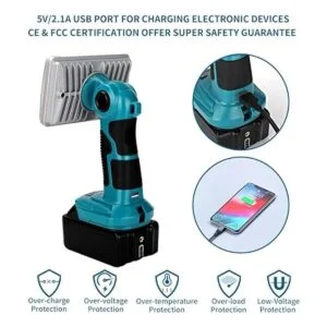 Luz de trabajo LED inalámbrica de 18 W 2000 lm_5