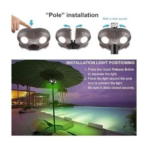 BiGMONAT Lámpara de paraguas para patio funciona con_5