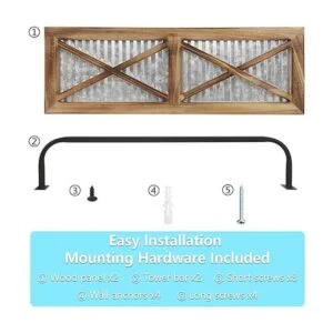 Butizone Toallero de baño rústico soporte de toalla para_7