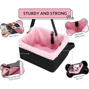 NOVOLAB Asiento de coche para cachorros mejorado de lujo_3