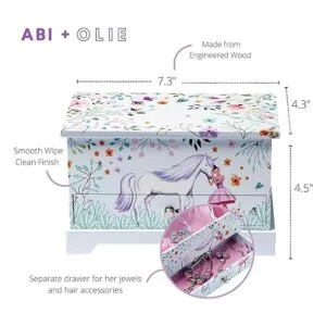 Joyero de bailarina de unicornio para niñas de 8 a 12 años_6
