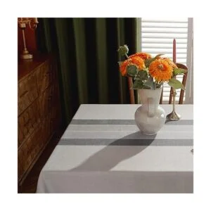 Laolitou Mantel de lino de algodón rústico manteles para_3