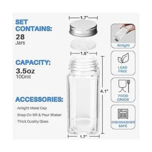 Tarros de especias paquete de 28 tarros de especias de_2
