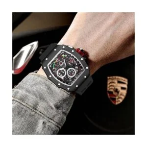 Reloj de correa de goma para hombre diseño deportivo_4