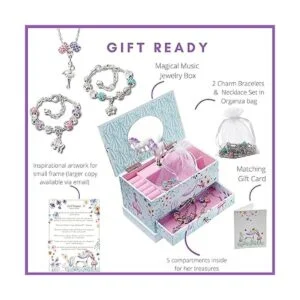 Joyero de bailarina de unicornio para niñas de 8 a 12 años_2