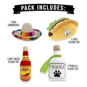 Paquete de 3 juguetes masticables para perros de fiesta_3