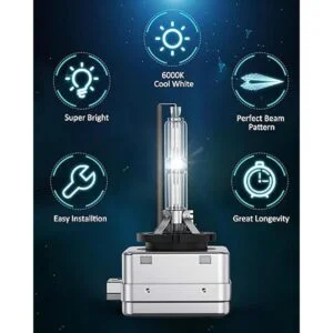 Nilight Bombilla HID D3S 6000 K color blanco diamante_5