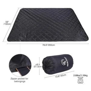 REDCAMP Manta grande de camping con forro sherpa manta_3