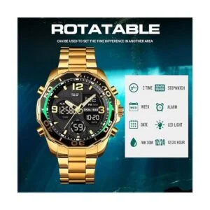 VIGOROSO Reloj de pulsera para hombre color dorado_5