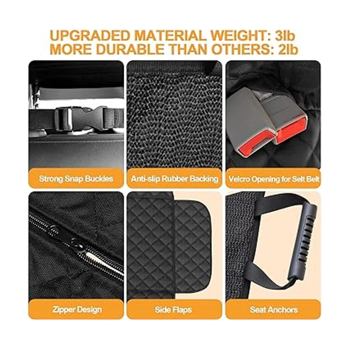 Funda de asiento de coche para perro protector de asiento_5