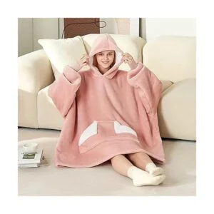 Touchat Manta con capucha manta de sherpa de gran tamaño_2