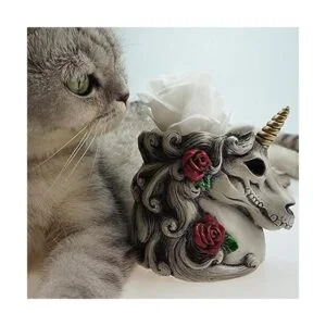 Soporte para brochas de maquillaje gótico con busto de_2