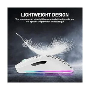 Mouse inalámbrico para juegos con diseño de panal ligero_4