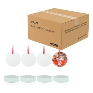 PYD Life 24 adornos de sublimación en blanco de vidrio de_6