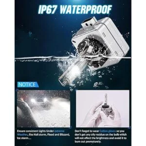 Nilight Bombilla HID D3S 6000 K color blanco diamante_6