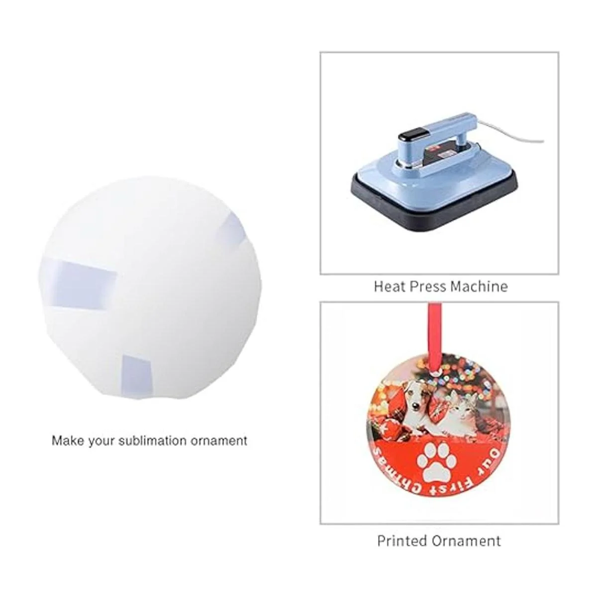 PYD Life 24 adornos de sublimación en blanco de vidrio de_3