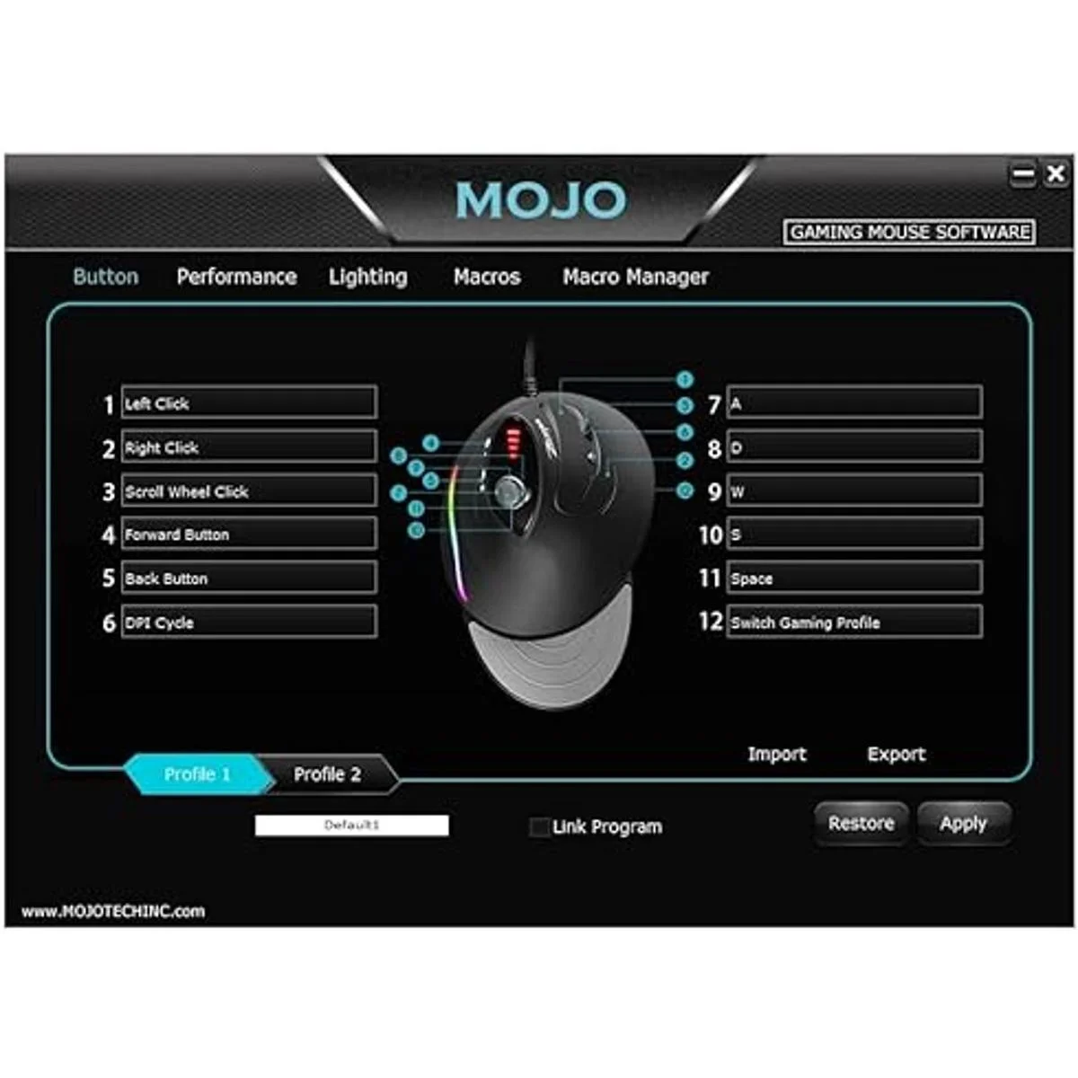 MOJO Ratón vertical silencioso para juegos Ratón_6