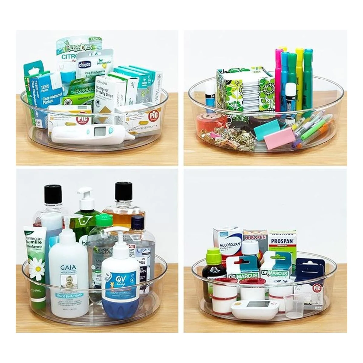 YCLADEC Lazy Susan Paquete de 4 organizadores de mesa_3