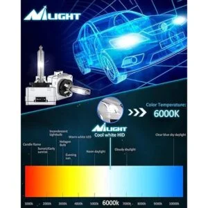 Nilight Bombilla HID D3S 6000 K color blanco diamante_4