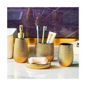 Juego de accesorios de baño dorados de 4 piezas de_2