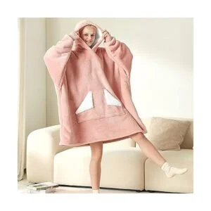 Touchat Manta con capucha manta de sherpa de gran tamaño_5