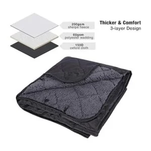 REDCAMP Manta grande de camping con forro sherpa manta_2