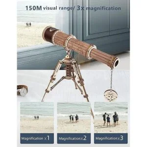 ROKR Rompecabezas 3D para adultos telescopio de madera_3