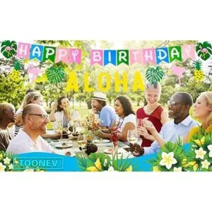 Paquete de decoración de fiesta tropical Luau hawaiana_6