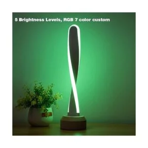 LONRISWAY Lámpara de mesa RGB de madera con 7 luces que_2