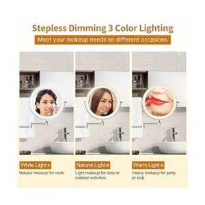 Espejo de tocador de maquillaje iluminado montado en la_4